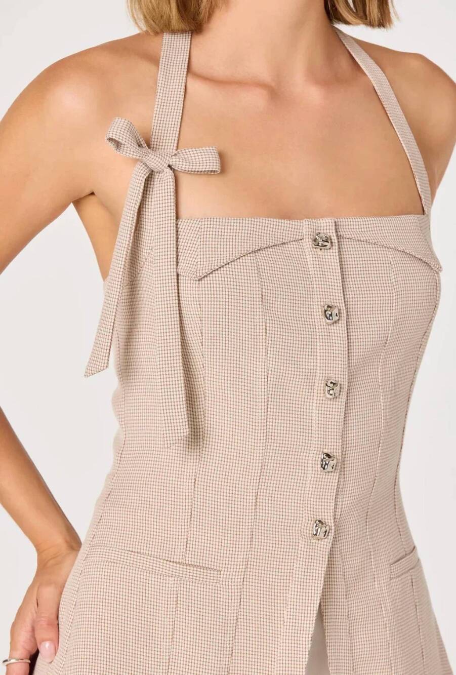 NEW ASTR cithara halter top in checkered